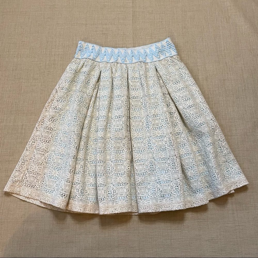 Birdcage Ivory Cotton Lace Overlay Skirt